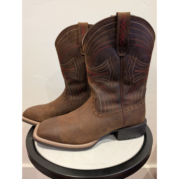 Ariat Men’s 8D Square Toe Western Boots – Style 10010963 – Brown Leather main image 4